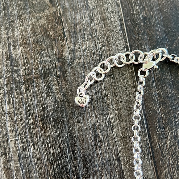 Brighton - Anchored In Love - Textured Silver Plate Reversible Anchor Pendant - Picture 4 of 4